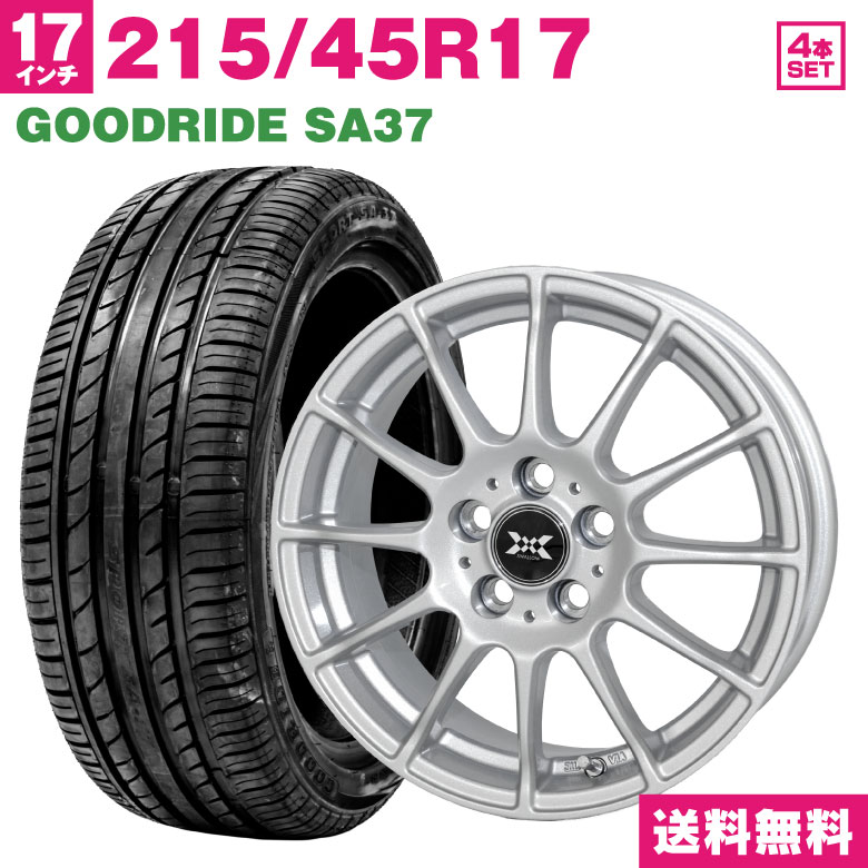 215/45R17 GOODRIDE SA37 サマータイヤ ホイールセット 4本セット